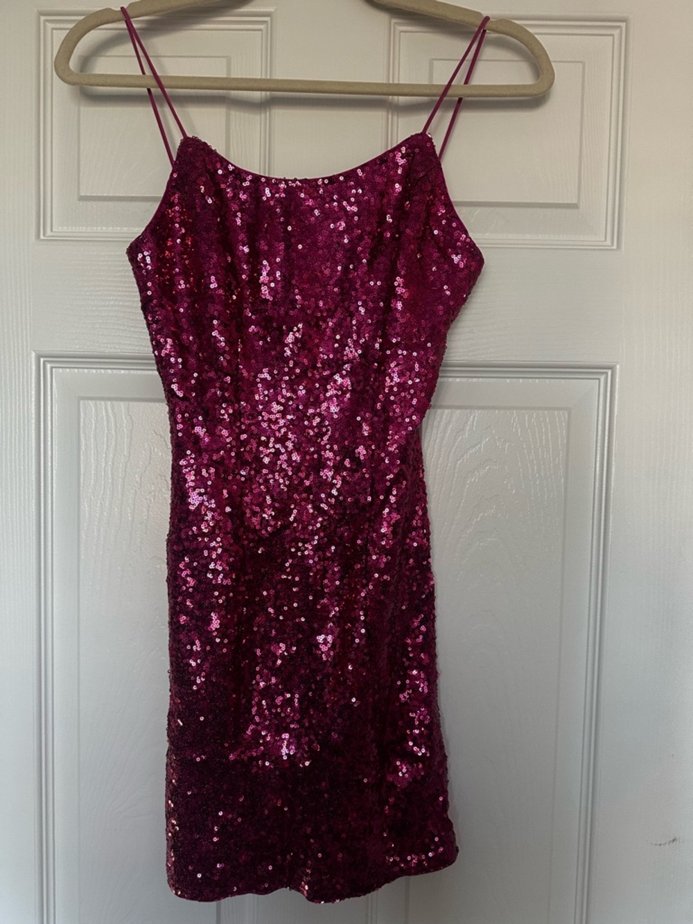 Lulu's Pink Sequin Mini Slip Dress